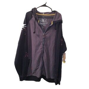 Attitude Gold Men's Graphic Print Zip Up Hoodie Size XL